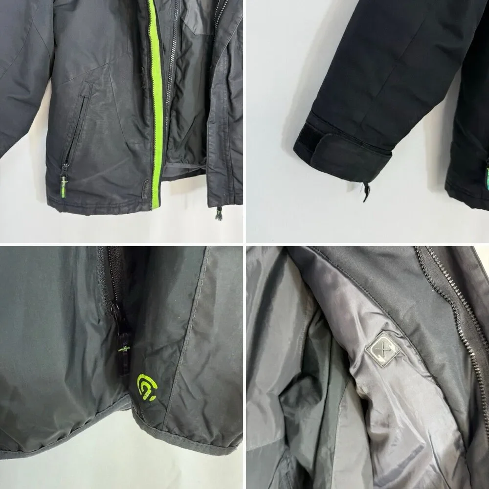 Champion Kids Black & Lime Green 3 In 1 Puff Jacket Size Small (6-7)